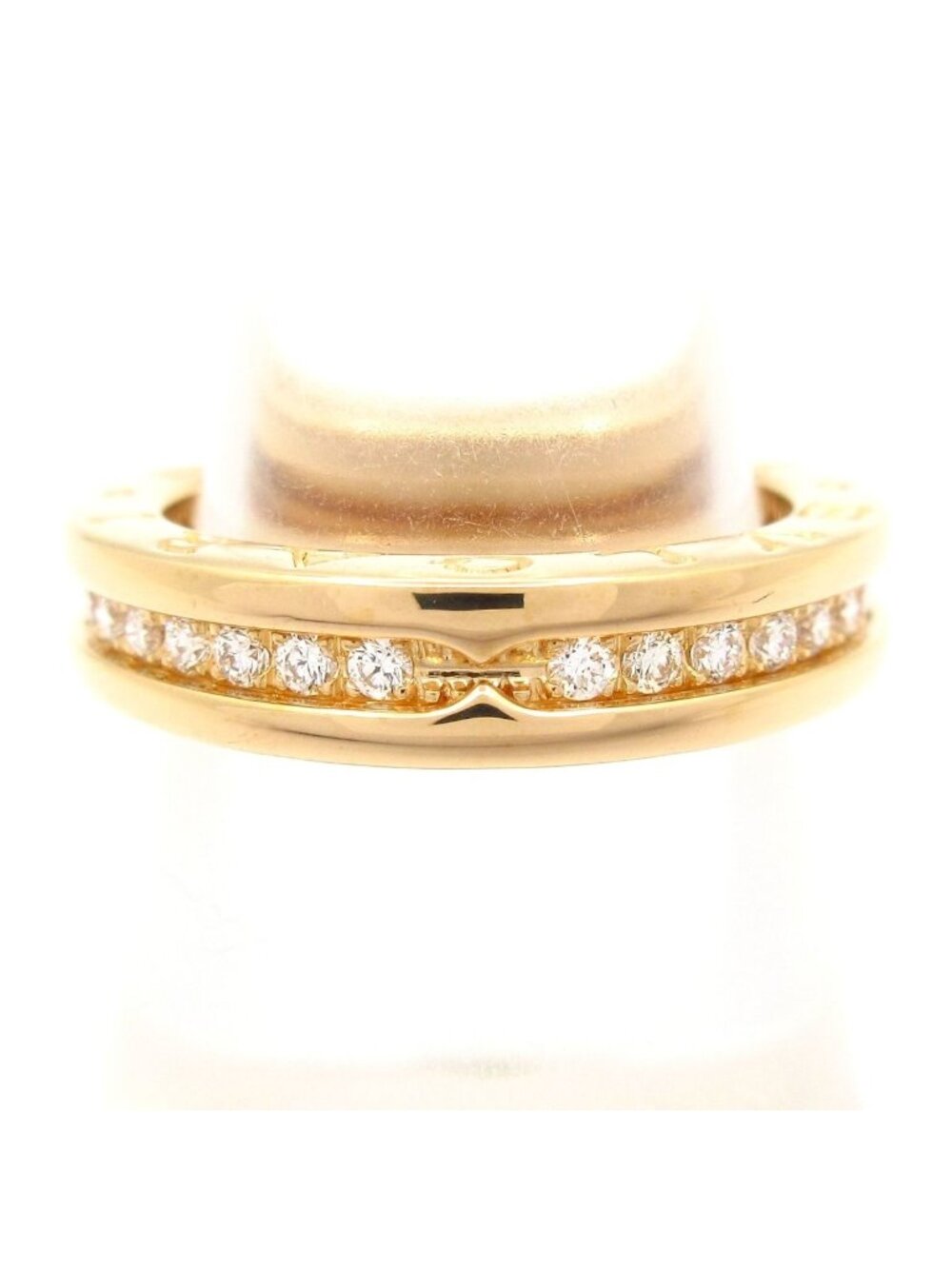 Bvlgari Ring 53 B.Zero1 18k Yellow Gold Diamond Full